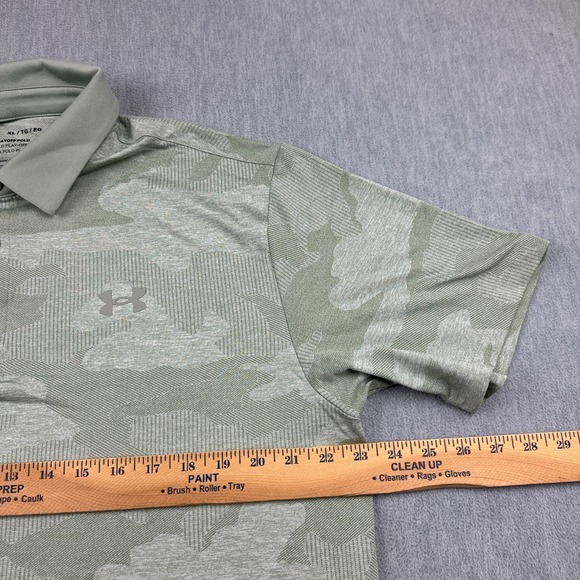 Under Armour Mens Polo Shirt Extra Large Green Playoff 2.0 Jacquard Camo  Golf - Picture 4 of 8